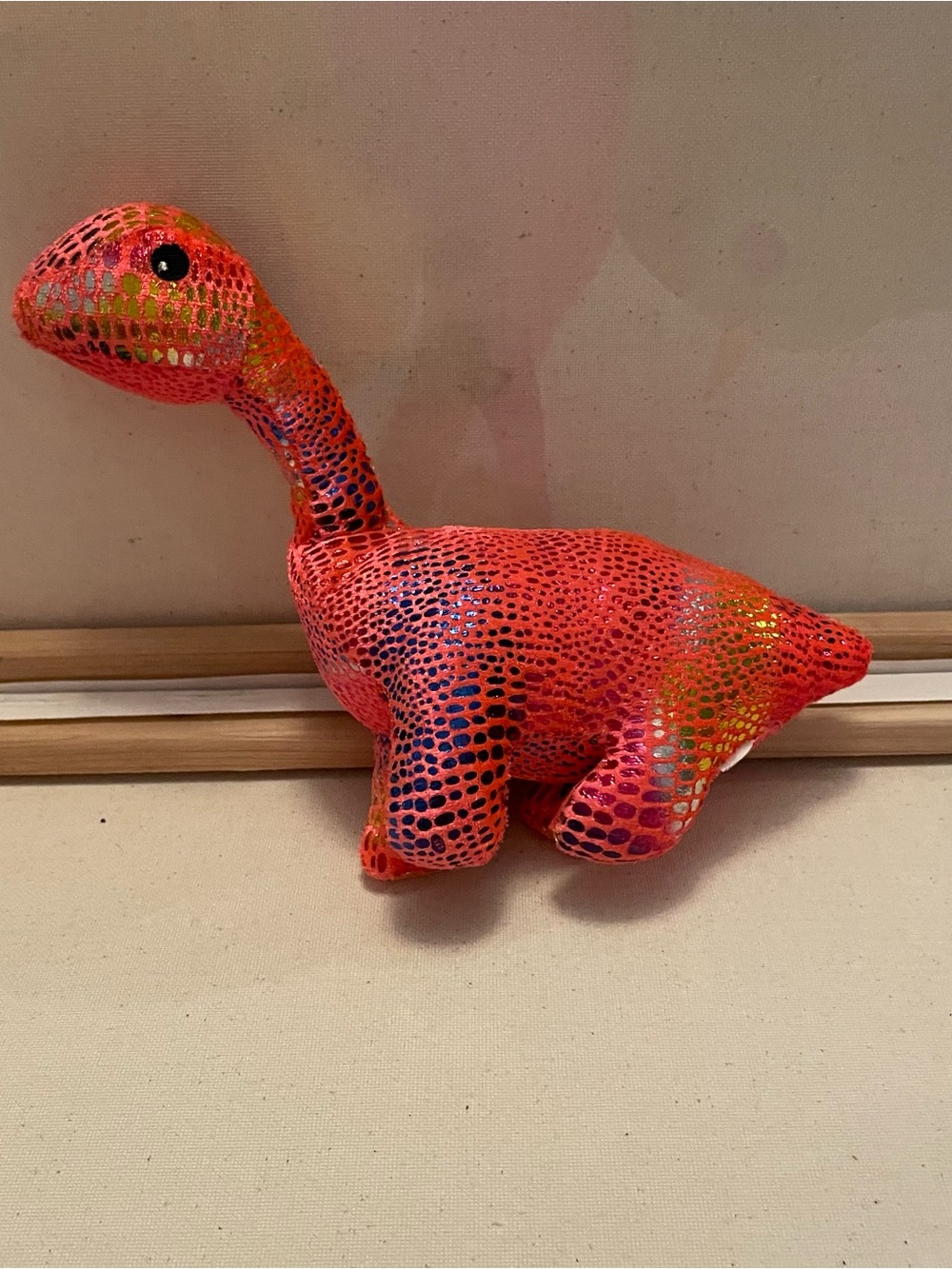 Bright Orange Sparkle Dino Plush for Kids